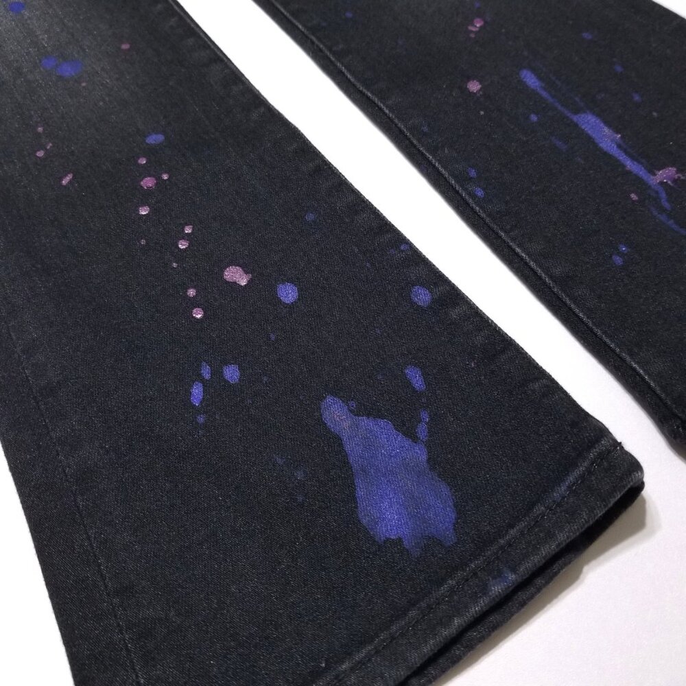 NWT Mother The Insider Ankle Bootcut in Rain City Lights Paint Splatter Print 24 - Picture 14 of 16